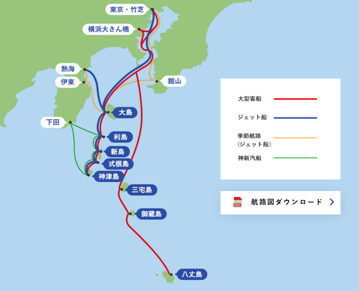 東海汽船のルート画像